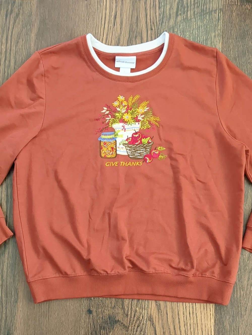 Grandmacore Afred Dunner Vintage Thanksgiving Autumn Sweatshirt, Size Large